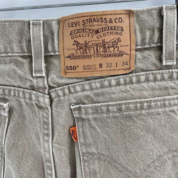 Levi’s orange tag vintage mens acid wash grey gray relaxed fit tapered leg jeans - Picture 10 of 12
